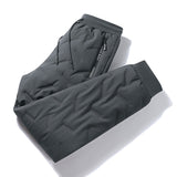 Winter Zip Pockets Thicken Fleece Sweatpants Men Joggers Black Grey Down Cotton Warm Pants Male Water Proof Thermal Trousers 7XL