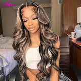 Blonde Highlight Wig 13x4 Lace Frontal Wigs For Black Women 180% Density Body Wave Human Hair Wigs Brazilian Remy Human Hair