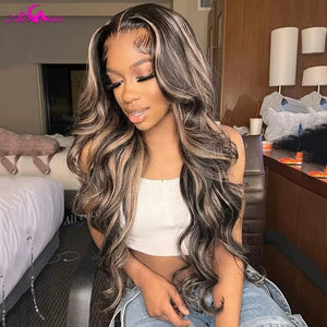 Blonde Highlight Wig 13x4 Lace Frontal Wigs For Black Women 180% Density Body Wave Human Hair Wigs Brazilian Remy Human Hair