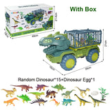 Children Dinosaur Transport Car Toy Oversized Inertial Cars Carrier Truck Toy Pull Back Vehicle with Dinosaur Gift for Kids Boy