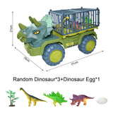 Children Dinosaur Transport Car Toy Oversized Inertial Cars Carrier Truck Toy Pull Back Vehicle with Dinosaur Gift for Kids Boy