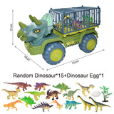 Children Dinosaur Transport Car Toy Oversized Inertial Cars Carrier Truck Toy Pull Back Vehicle with Dinosaur Gift for Kids Boy