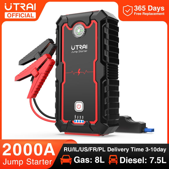 UTRAI güç banka 2000A atlama marş taşınabilir şarj araba Booster 12V otomatik başlangıç cihazı acil araç aküsü marş