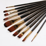 Artist Paint Brush Set 5Pcs High Quality Nylon Hair Wood Black Handle Watercolor Acrylic Oil Brush Painting Art Supplies