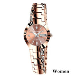 Couple Watches for Lovers Quartz Wristwatch Fashion Business Men Watch for Women Watches Tungsten Steel Coffee Gold Pair Hour