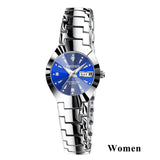 Couple Watches for Lovers Quartz Wristwatch Fashion Business Men Watch for Women Watches Tungsten Steel Coffee Gold Pair Hour