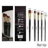 Artist Paint Brush Set 5Pcs High Quality Nylon Hair Wood Black Handle Watercolor Acrylic Oil Brush Painting Art Supplies