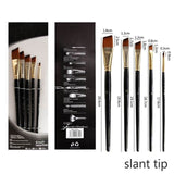 Artist Paint Brush Set 5Pcs High Quality Nylon Hair Wood Black Handle Watercolor Acrylic Oil Brush Painting Art Supplies