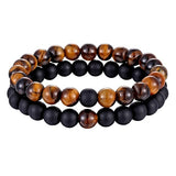 Hot 2pcs/set 7 Style Couples Distance Bracelet Natural Stone Yoga Beaded Bracelet for Men Women Friend Gift Charm Strand Jewelry