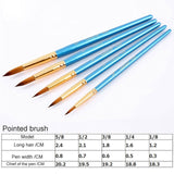 Artist Paint Brush Set 5Pcs High Quality Nylon Hair Wood Black Handle Watercolor Acrylic Oil Brush Painting Art Supplies