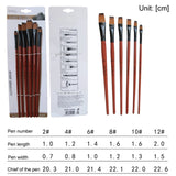 Art Model Paint Nylon Hair Acrylic Oil Watercolour Drawing Art Supplies Brown 6 Pcs Painting Craft Artist Paint Brushes Set