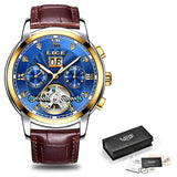 LIGE Business Watch Men Automatic Mechanical Tourbillon Watch Luxury Fashion Stainless Steel Sport Watches Men Relogio Masculino