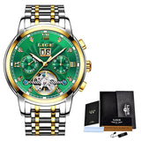 LIGE Business Watch Men Automatic Mechanical Tourbillon Watch Luxury Fashion Stainless Steel Sport Watches Men Relogio Masculino