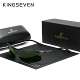 Genuine KINGSEVEN Polarized Men Aluminum Sunglasses Driving Mirror Lens Male Sun Glasses Aviation Women For Men Eyewear 9126