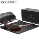 Genuine KINGSEVEN Polarized Men Aluminum Sunglasses Driving Mirror Lens Male Sun Glasses Aviation Women For Men Eyewear 9126