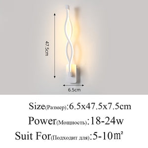 Modern Minimalist Wall Lamps Living Room Bedroom Bedside 16W AC96V-260V LED Sconce black white Lamp Aisle Lighting decoration