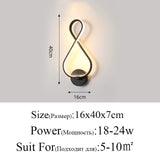 Modern Minimalist Wall Lamps Living Room Bedroom Bedside 16W AC96V-260V LED Sconce black white Lamp Aisle Lighting decoration