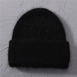 Casual Women&#39;s Hats Cashmere Wool Knitted Beanies Autumn Winter Brand New Three Fold Thick 2020 Knitted Girls Skullies Beanies