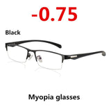 New Sun Photochromic Myopia Eyeglasses Optical Men student Finished Myopia Eyewear prescription Glasses Frame Half Rim -1.0 -4.0