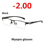 New Sun Photochromic Myopia Eyeglasses Optical Men student Finished Myopia Eyewear prescription Glasses Frame Half Rim -1.0 -4.0
