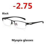 New Sun Photochromic Myopia Eyeglasses Optical Men student Finished Myopia Eyewear prescription Glasses Frame Half Rim -1.0 -4.0