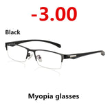 New Sun Photochromic Myopia Eyeglasses Optical Men student Finished Myopia Eyewear prescription Glasses Frame Half Rim -1.0 -4.0
