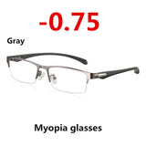 New Sun Photochromic Myopia Eyeglasses Optical Men student Finished Myopia Eyewear prescription Glasses Frame Half Rim -1.0 -4.0