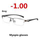 New Sun Photochromic Myopia Eyeglasses Optical Men student Finished Myopia Eyewear prescription Glasses Frame Half Rim -1.0 -4.0