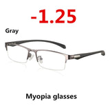 New Sun Photochromic Myopia Eyeglasses Optical Men student Finished Myopia Eyewear prescription Glasses Frame Half Rim -1.0 -4.0