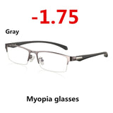 New Sun Photochromic Myopia Eyeglasses Optical Men student Finished Myopia Eyewear prescription Glasses Frame Half Rim -1.0 -4.0