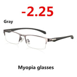 New Sun Photochromic Myopia Eyeglasses Optical Men student Finished Myopia Eyewear prescription Glasses Frame Half Rim -1.0 -4.0
