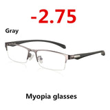 New Sun Photochromic Myopia Eyeglasses Optical Men student Finished Myopia Eyewear prescription Glasses Frame Half Rim -1.0 -4.0