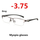 New Sun Photochromic Myopia Eyeglasses Optical Men student Finished Myopia Eyewear prescription Glasses Frame Half Rim -1.0 -4.0