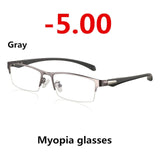 New Sun Photochromic Myopia Eyeglasses Optical Men student Finished Myopia Eyewear prescription Glasses Frame Half Rim -1.0 -4.0