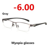 New Sun Photochromic Myopia Eyeglasses Optical Men student Finished Myopia Eyewear prescription Glasses Frame Half Rim -1.0 -4.0