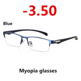 New Sun Photochromic Myopia Eyeglasses Optical Men student Finished Myopia Eyewear prescription Glasses Frame Half Rim -1.0 -4.0