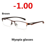 New Sun Photochromic Myopia Eyeglasses Optical Men student Finished Myopia Eyewear prescription Glasses Frame Half Rim -1.0 -4.0