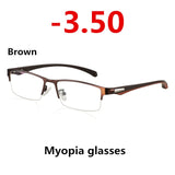 New Sun Photochromic Myopia Eyeglasses Optical Men student Finished Myopia Eyewear prescription Glasses Frame Half Rim -1.0 -4.0