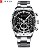 CURREN New Fashion Watches with Stainless Steel Top Brand Luxury Sports Chronograph Quartz Watch Men Relogio Masculino