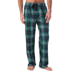 Men&#39;s Home Pants Cotton Flannel Autumn Winter Warm Sleep Bottoms Male Plus Size Plaid Print Sleepwear Pajama Pants For Men