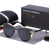 BARCUR Fashion Polarized Women Sunglasses Round Sun Glass Ladies Lunette De Soleil Femme