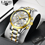 LIGE 2021 New Gold Watch Women Watches Ladies Creative Steel Women&#39;s Bracelet Watches Female Waterproof Clock Relogio Feminino