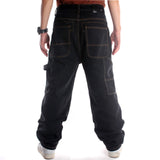 Mens Jeans Top Rushed Stripe Loose Hip Hop Jeans Men Printed Hiphop Demin Pants Tide Trousers Embroidered Flower Wings