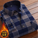 Autumn Winter Thick Velvet Dress Shirt For Men Casual Long Sleeve Warm Fleece Lining Shirts Fashion Soft Flannel Plus Size 5XL