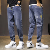 Autumn Winter Baggy Men&#39;s Cargo Jeans Fashion Harlan Cotton Streetwear Harajuku Pants Joggers Elastic Waist Trousers Male M-5XL