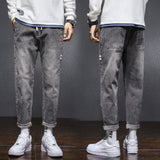 Autumn Winter Baggy Men&#39;s Cargo Jeans Fashion Harlan Cotton Streetwear Harajuku Pants Joggers Elastic Waist Trousers Male M-5XL