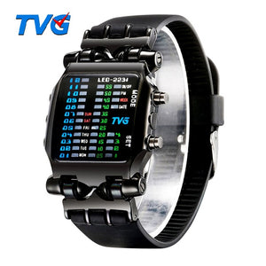 TVG Men's Waterproof LED Digital Watch